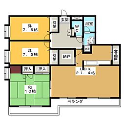 ミオパエーゼヤゴト 3SLDKの間取図画像