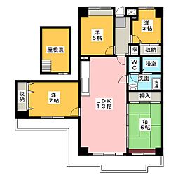 アーバンドエル杁中 4LDKの間取図画像