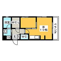 MINA八事石坂 ワンルームの間取図画像