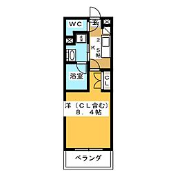 ベルウッド南山 1階1Kの間取り