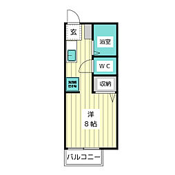 アドバンス261 1Kの間取図画像