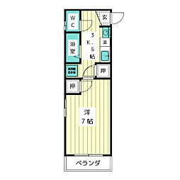 セピア237 1Kの間取図画像