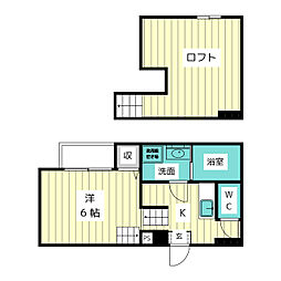 ユースター川名 ワンルームの間取図画像
