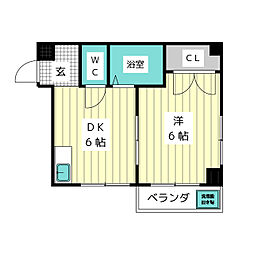 ダイソー17号舘 1DKの間取図画像