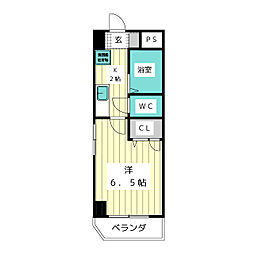 リーザ川名 1Kの間取図画像
