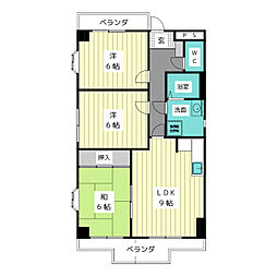 セゾン宮木 3LDKの間取図画像