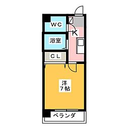 パティオ2 1Kの間取図画像