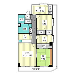 クレス 4LDKの間取図画像