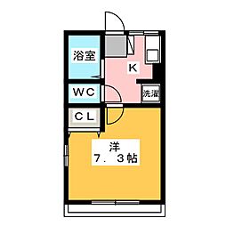レッカK2 1Kの間取図画像