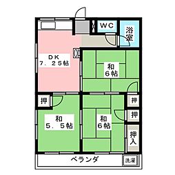 不老マンション 3DKの間取図画像