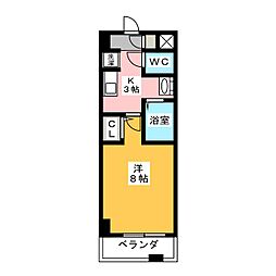 ルミエール山中 1Kの間取図画像