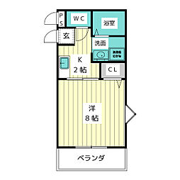DWELLGOKENYA 1Kの間取図画像