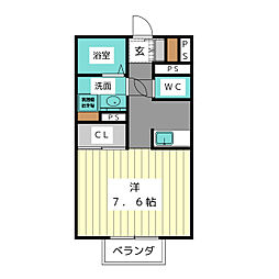 ラフォーレ萩原 ワンルームの間取図画像