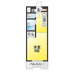パルハイム宮東 ワンルームの間取図画像