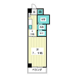 山手ヒルズ 1Kの間取図画像