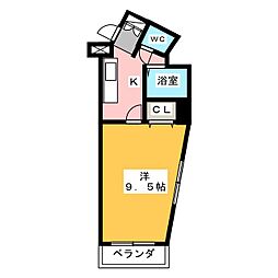 ドエル沢上 1Kの間取図画像