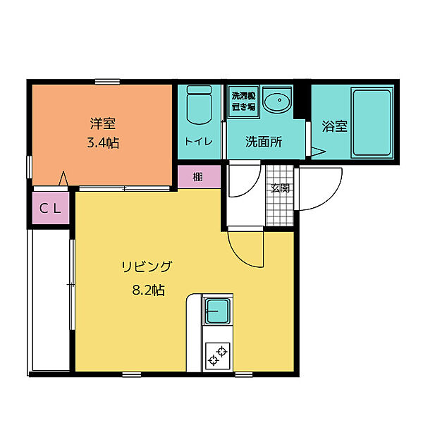 ベレッティーナ浮島 201｜愛知県名古屋市瑞穂区浮島町(賃貸アパート1LDK・2階・28.00㎡)の写真 その2