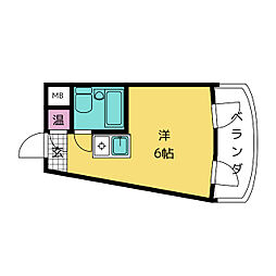 プレスイン神宮西 ワンルームの間取図画像