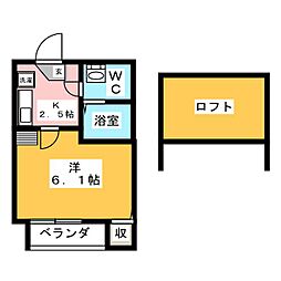STAGE柴田 1Kの間取図画像