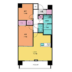さくらHillsRokubanPlatinumResidence 2LDKの間取図画像