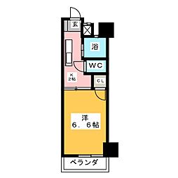 シャトー山田 1Kの間取図画像