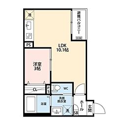 GRANDBLUE dotokushimmachiI 3階1LDKの間取り