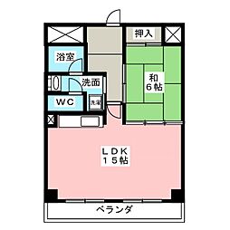 ファルコン熱田 1LDKの間取図画像