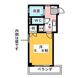 コーポスズキ 1Kの間取図画像