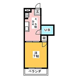 安藤ビル 1DKの間取図画像