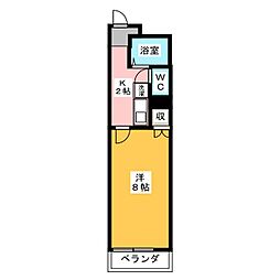 ハイツ金山 1Kの間取図画像
