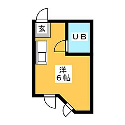 プレスイン六番町 ワンルームの間取図画像