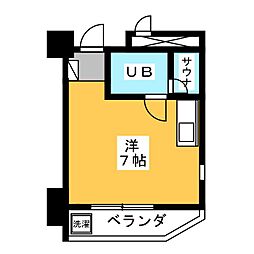 アキュラパークサイド須賀町 ワンルームの間取図画像