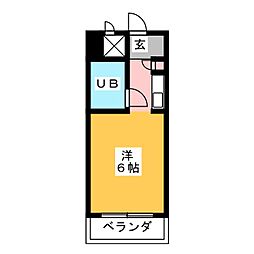 ドール堀田2 ワンルームの間取図画像