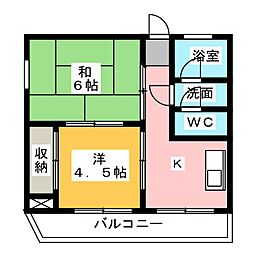 ハイツ青山 2Kの間取図画像