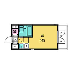 プレスイン神宮西 ワンルームの間取図画像
