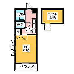 コーポつた 1Kの間取図画像