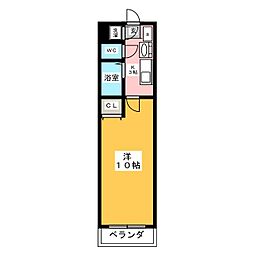 ルミナス伝馬町 1Kの間取図画像