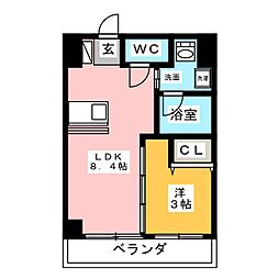 セントフィオーレ神宮 1LDKの間取図画像