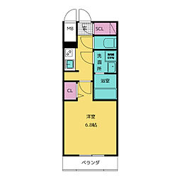 エスレジデンス熱田一番 1Kの間取図画像