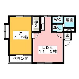 イーグル3 1LDKの間取図画像