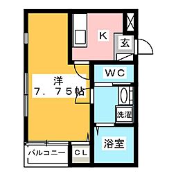 ミハス熱田 1Kの間取図画像