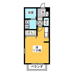 C-calme内田橋 ワンルームの間取図画像