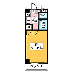 エクセルかざおか 1Kの間取図画像