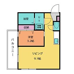 ベルローズ大江ウエスト 1LDKの間取図画像