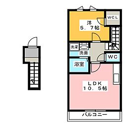 ラフィネコート 1LDKの間取図画像