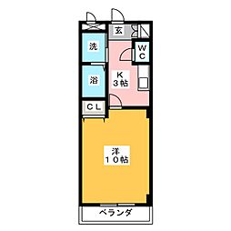 本州ビル3 1Kの間取図画像