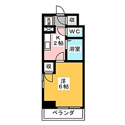 スペーシア堀田 1Kの間取図画像