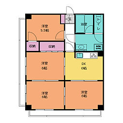 ニューコーポ金山 4DKの間取図画像