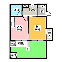 高蔵ビル 1DKの間取図画像
