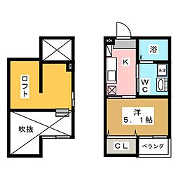 K'sハイツ 1Kの間取図画像